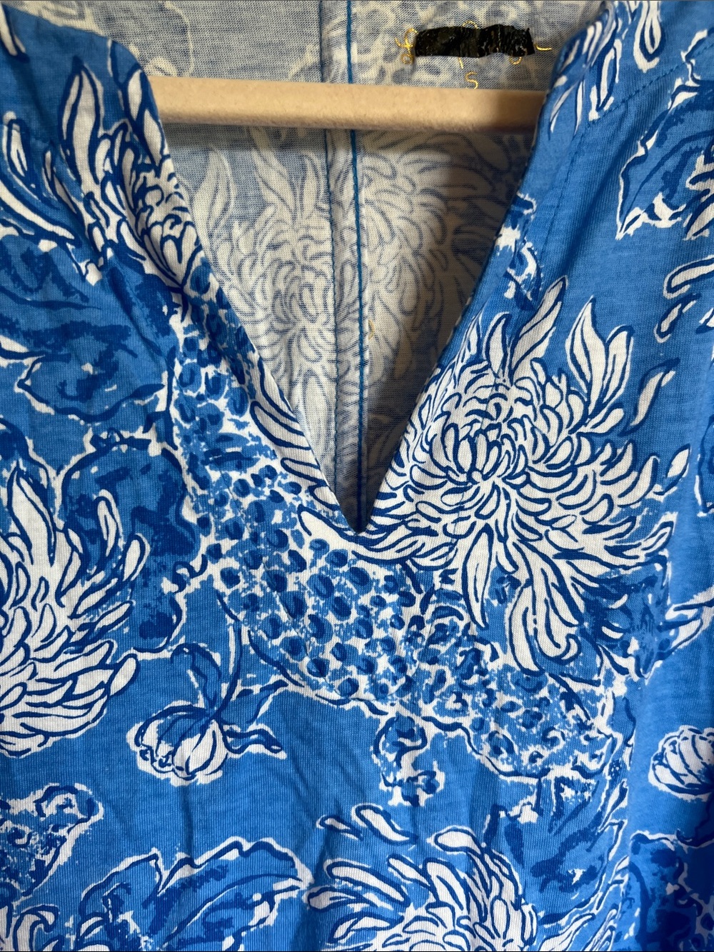 Lilly Pulitzer Blue & White Floral Midi Dress - Picture 7 of 11